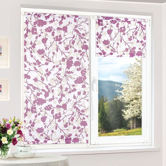 Рулонная штора "Дуэт Аллиум, Фиолетовый", ш. 48 см, в. 170