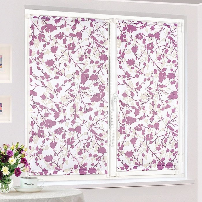 Рулонная штора "Дуэт Аллиум, Фиолетовый", ш. 57 см, в. 170