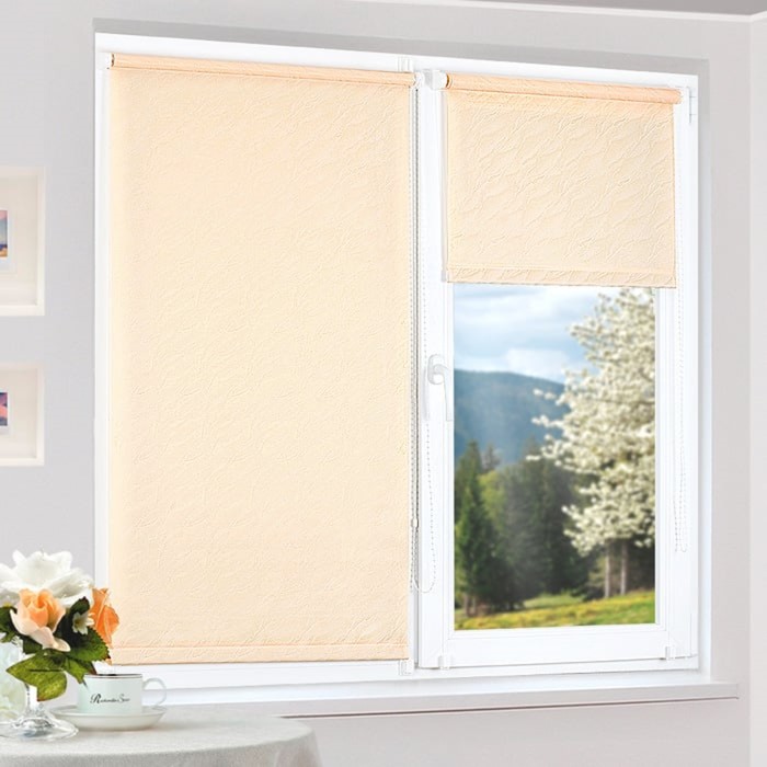 Рулонная штора "Сантайм-жаккард Веда Абрикос", ш. 43 см, в. 170