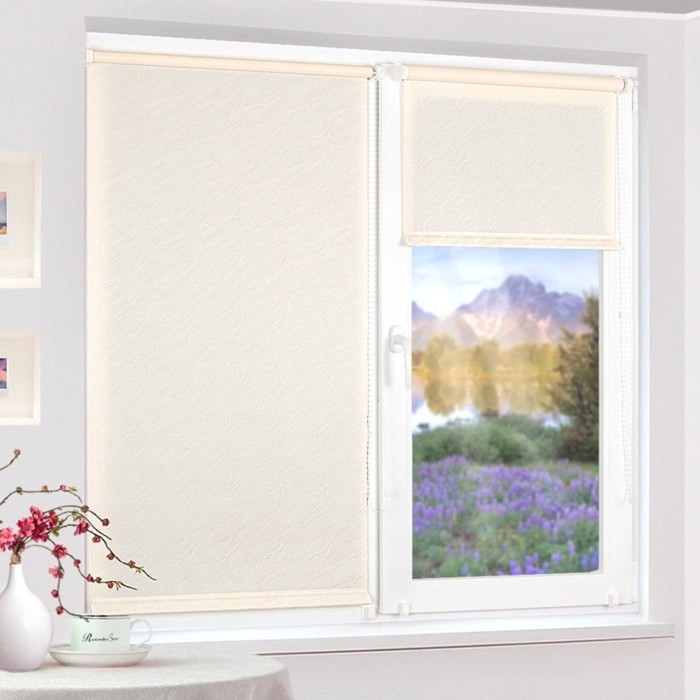 Рулонная штора "Сантайм-жаккард Веда Беж", ш. 62 см, в. 170