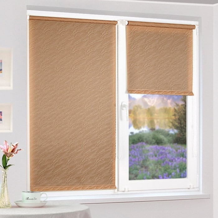 Рулонная штора "Сантайм-жаккард Веда Какао", ш. 115 см, в. 170