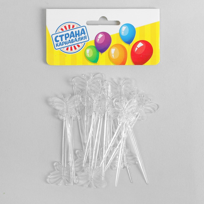 Палочки для коктейля "Бабочка", набор 24 шт