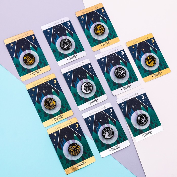 Значок экокожа "Горы"