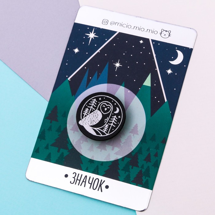 Значок экокожа "Сова"