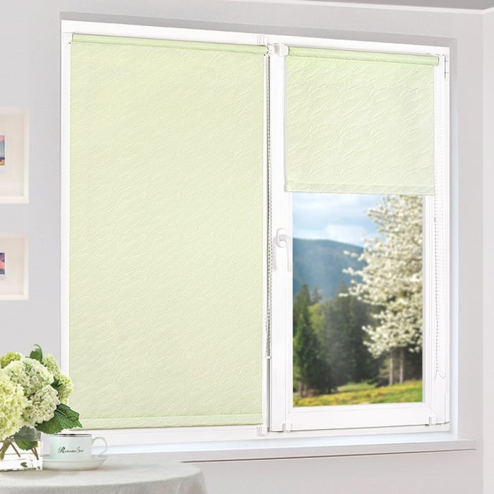 Рулонная штора "Сантайм-жаккард Веда Салатовый", ш. 115 см, в. 170