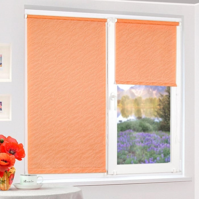 Рулонная штора "Сантайм-жаккард Веда Терракот", ш. 34 см, в. 170