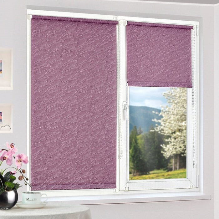 Рулонная штора "Сантайм-жаккард Веда Фиолетовый", ш. 43 см, в. 170