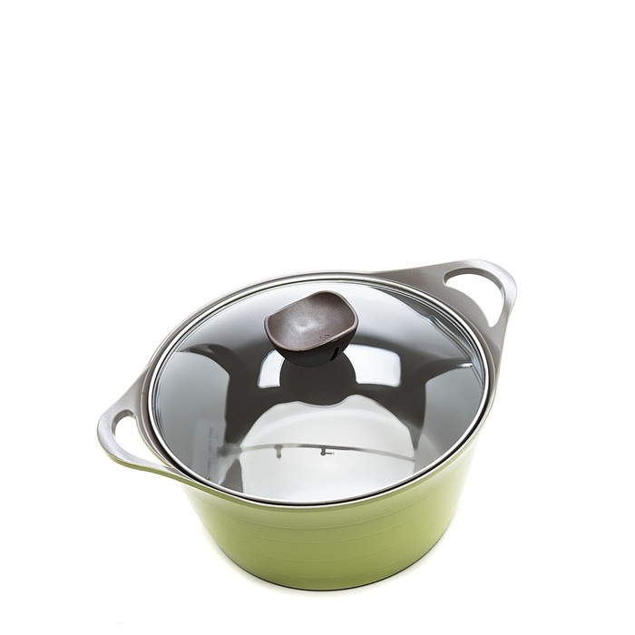 Кастрюля Oliva-C24I, литая, со стеклянной крышкой, с индукционным дном, 24 см, 4,3 л