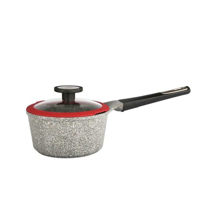 Ковш Ozen, литой, со стеклянной крышкой, 18 см