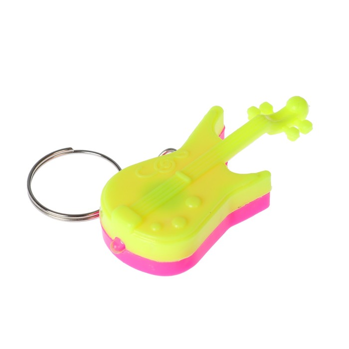 Фонарик свет на кольце "Электрогитара" МИКС 5,5х2,3х1,1 см