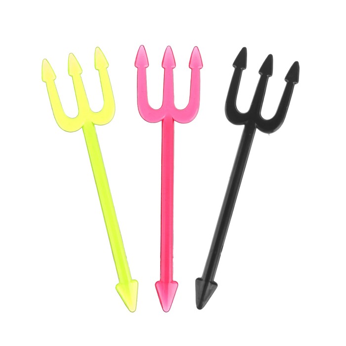 Шпажки для канапе "Трезубец", цвета МИКС (набор 12 шт.)