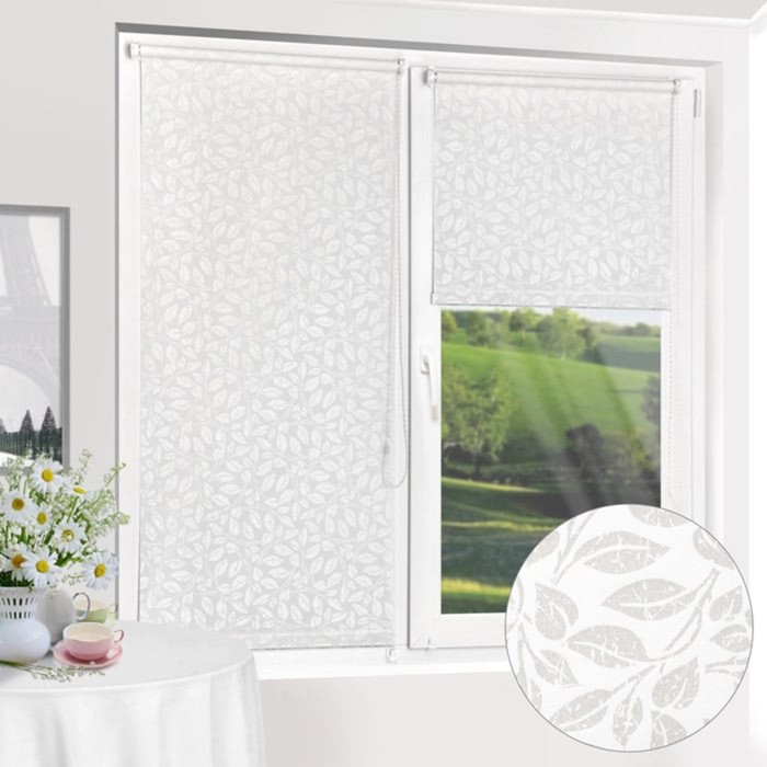 Рулонная штора "Сантайм Металлик Принт Блэйд Кремовый", ш. 62 см, в. 170