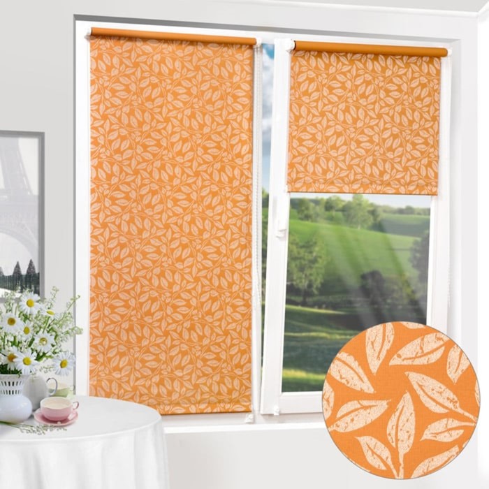 Рулонная штора "Сантайм Металлик Принт Блэйд Терракота", ш. 43 см, в. 170