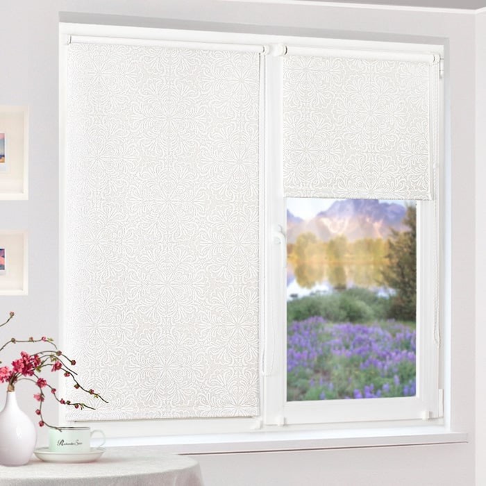 Рулонная штора "Сантайм Металлик принт Крем", ш. 57 см, в. 170