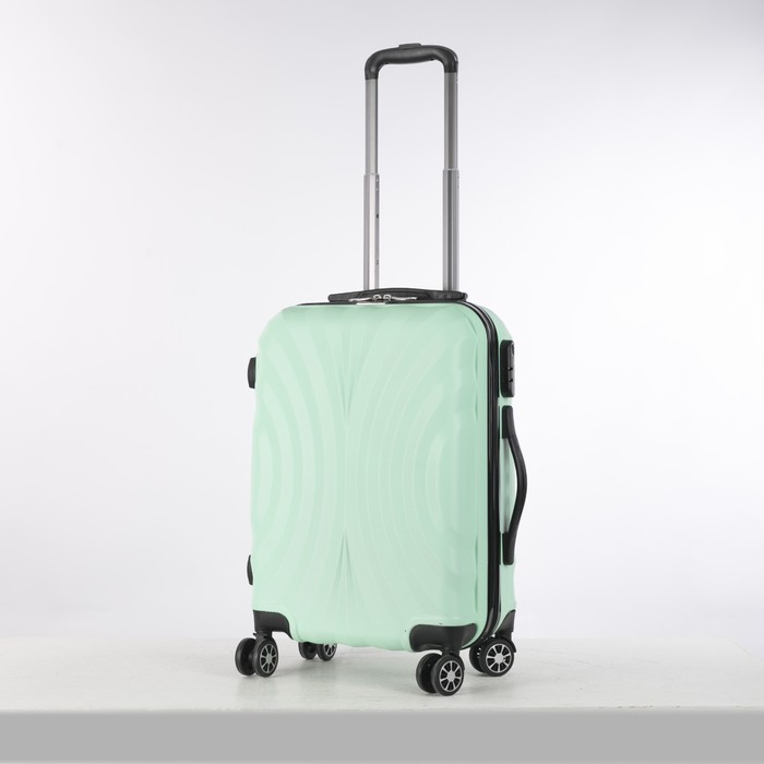 Чемодан малый 20", отдел на молнии, кодовый замок, 4 колеса, цвет мятный
