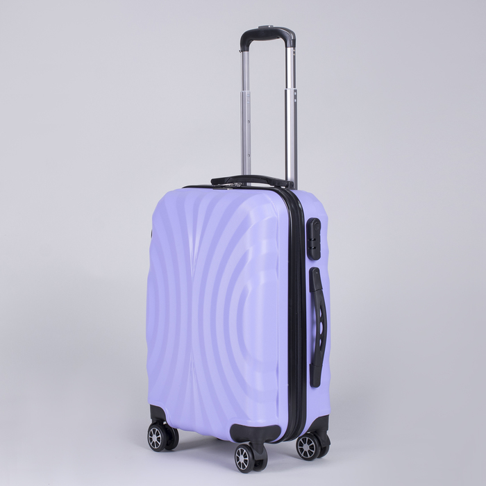 Чемодан малый 20", отдел на молнии, кодовый замок, 4 колеса, цвет фиолетовый