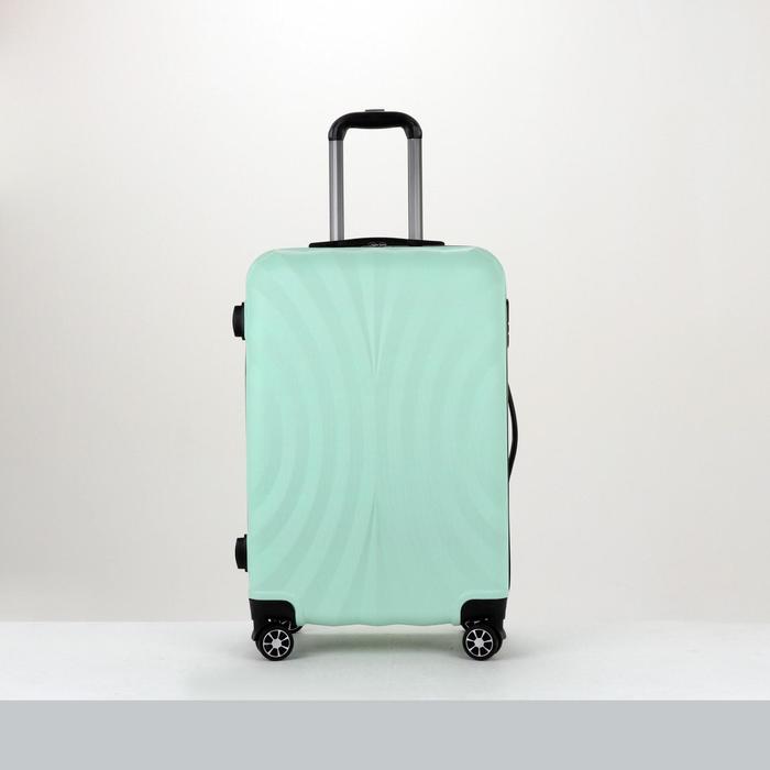 Чемодан средний 24", отдел на молнии, кодовый замок, 4 колеса, цвет мятный