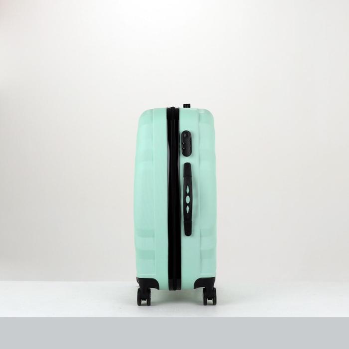 Чемодан средний 24", отдел на молнии, кодовый замок, 4 колеса, цвет мятный