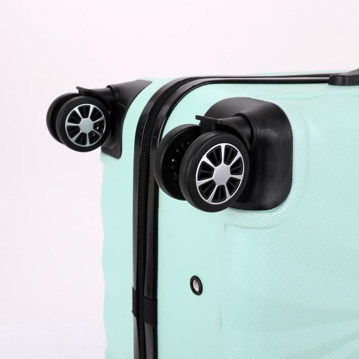 Чемодан средний 24", отдел на молнии, кодовый замок, 4 колеса, цвет мятный