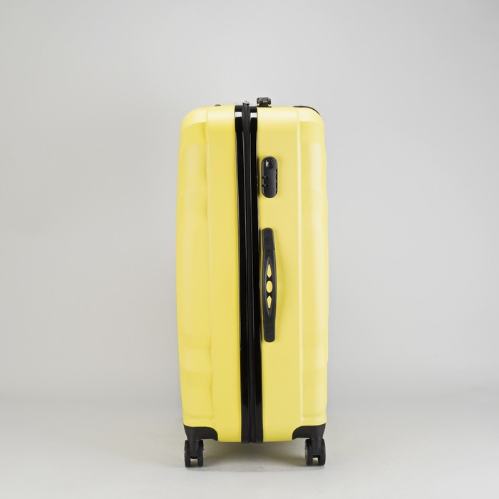 Чемодан большой 28", отдел на молнии, кодовый замок, 4 колеса, цвет жёлтый