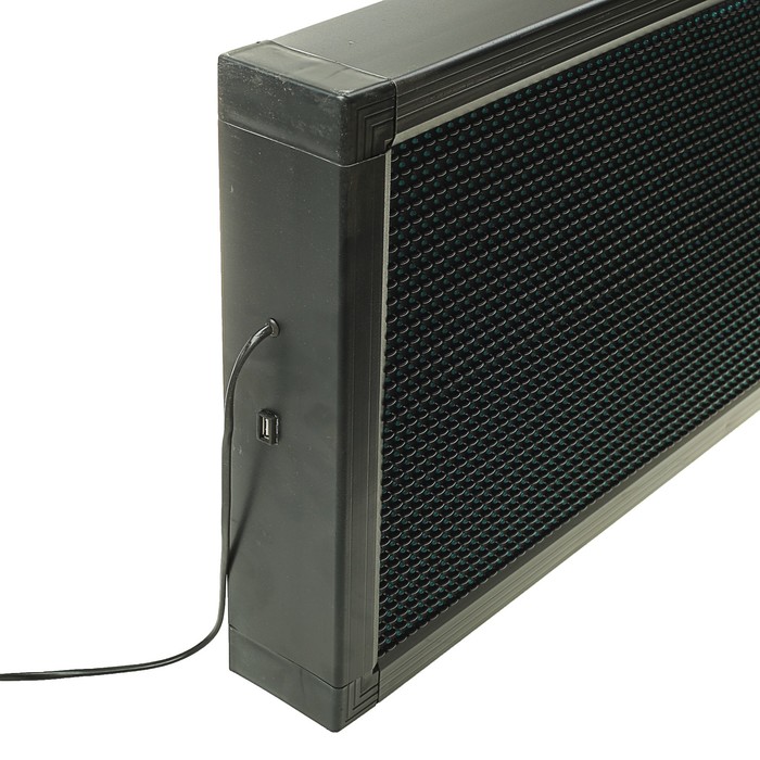 Бегущая строка уличная 2х0,4 м,шаг светодиода P10,IP65,220V,USB,Монохромный синий Уценка