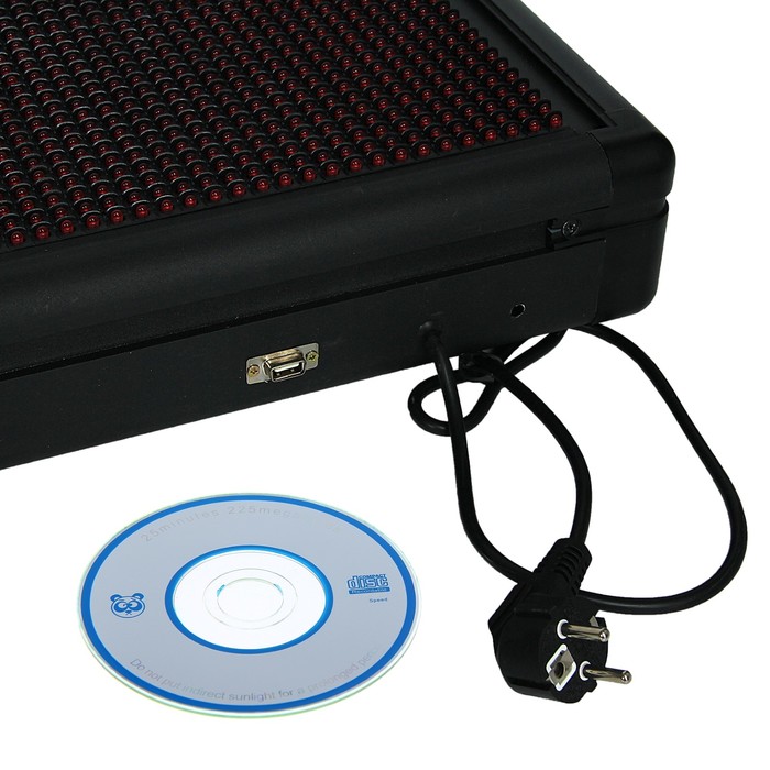 Бегущая строка уличная 2 х 0,4 м LED, 220V, USB, Монохромный красный Уценка