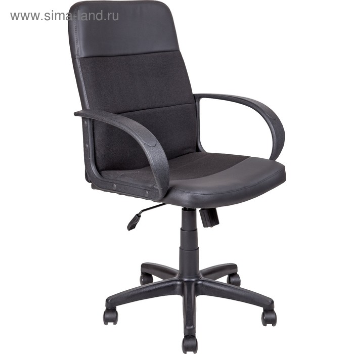 Кресло AV 209 PL, ткань/искусственная кожа, чёрное