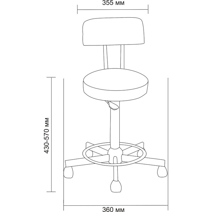 Стул "Медик", искусственная кожа, белый, каркас белый, газлифт