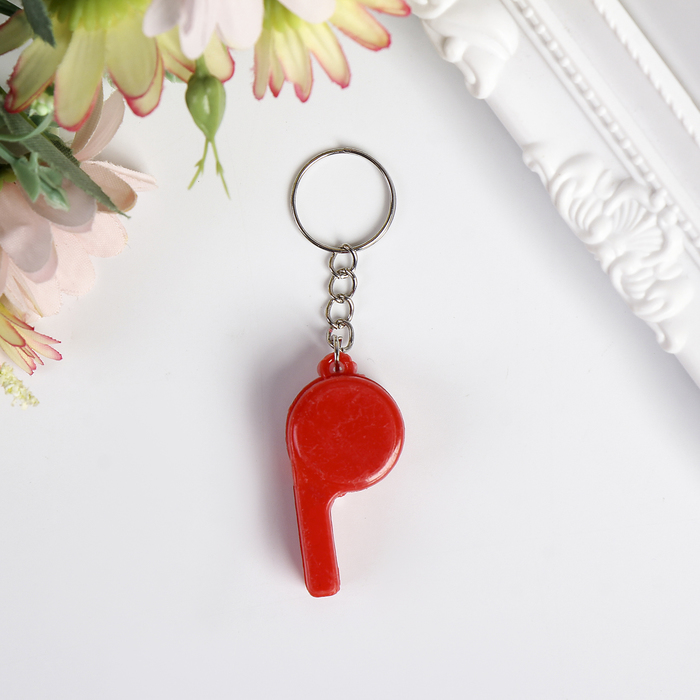 Свисток пластик на кольце "Гладкий" МИКС 2х4х1,3 см