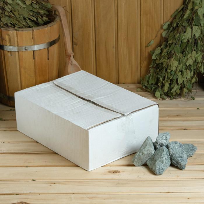 Камень для бани "Габбро-диабаз" колотый, коробка 20кг, фракция 70-120мм, "Добропаровъ"