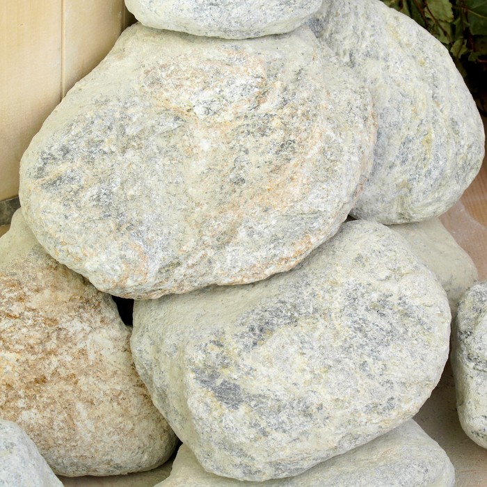 Камень для бани "Талькохлорит" обвалованный, коробка 20кг, фракция 70-120мм "Добропаровъ"