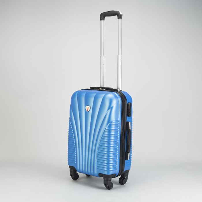 Чемодан малый 20", отдел на молнии, кодовый замок, 4 колеса, цвет тёмно-синий