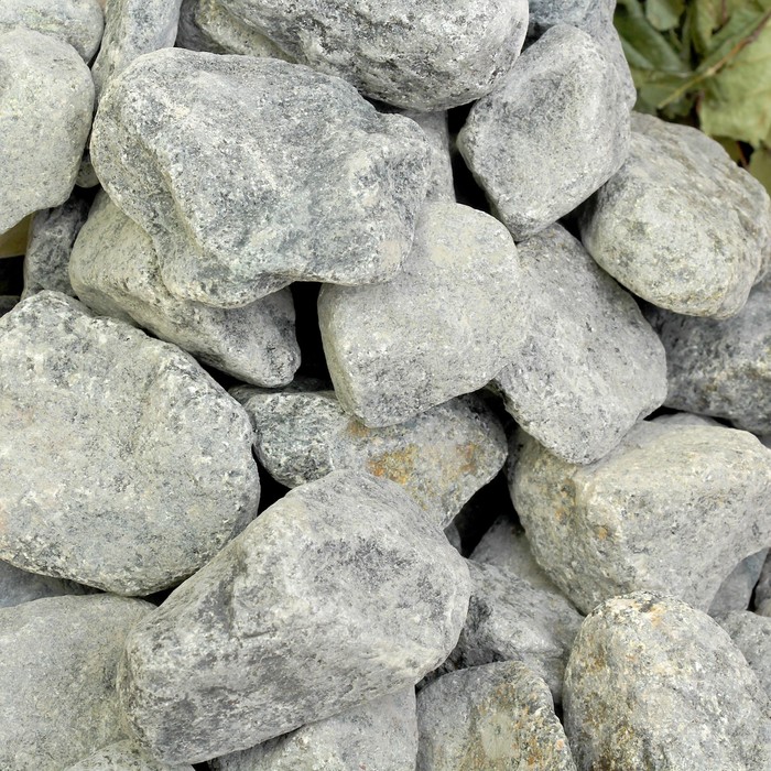 Камень для бани "Габбро-диабаз" галтованный для электрокаменки, "Добропаровъ" 20кг,40-90мм