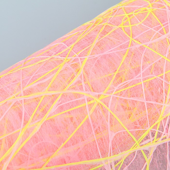 Сетка двухцветная «Флерон», с фетром, BOZA, лимонно-розовый, 0,53 х 4,57 м