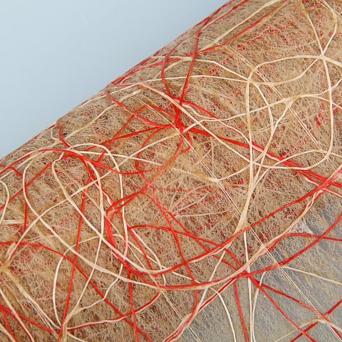 Сетка двухцветная «Флерон», с фетром, BOZA, натуральный-красный, 0,53 х 4,57 м