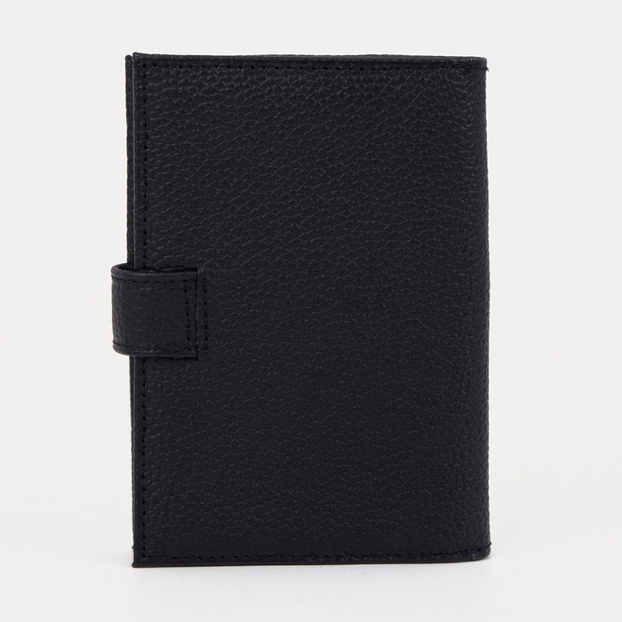 Обложка для автодокументов и паспорта, хлястик/флотер, цвет чёрный