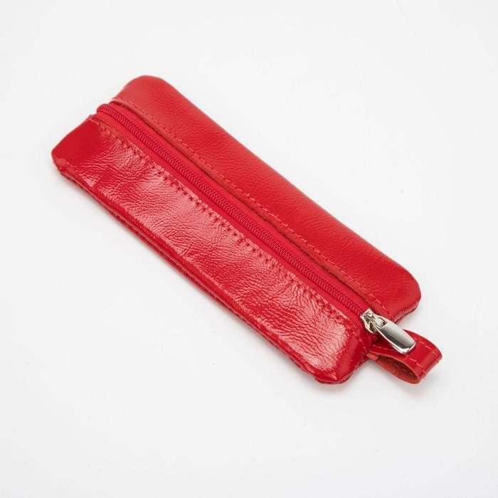 Ключница, отдел на молнии, металлическое кольцо, наплак, цвет красный