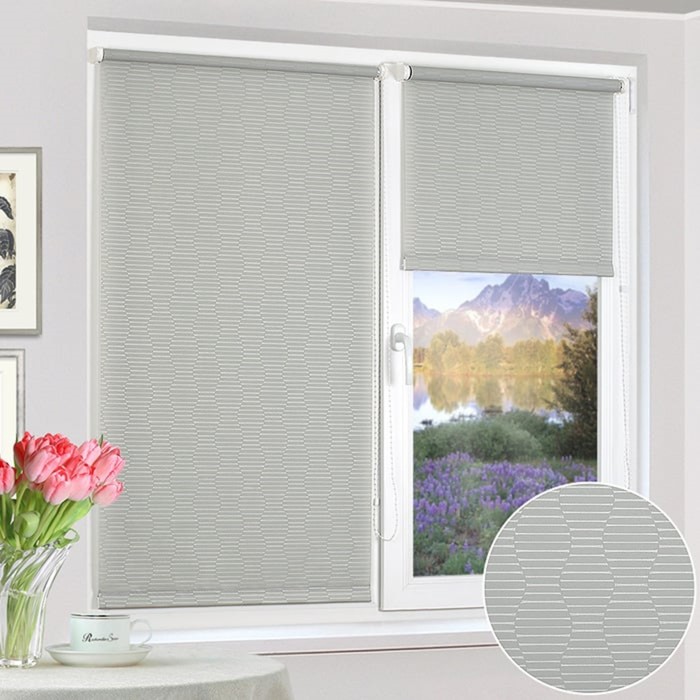 Рулонная штора "Сантайм-жаккард Модерн Серый", ш. 73 см, в. 170