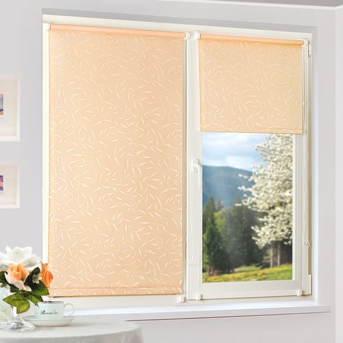 Рулонная штора "Сантайм-жаккард Оливия Абрикос", ш. 73 см, в. 170