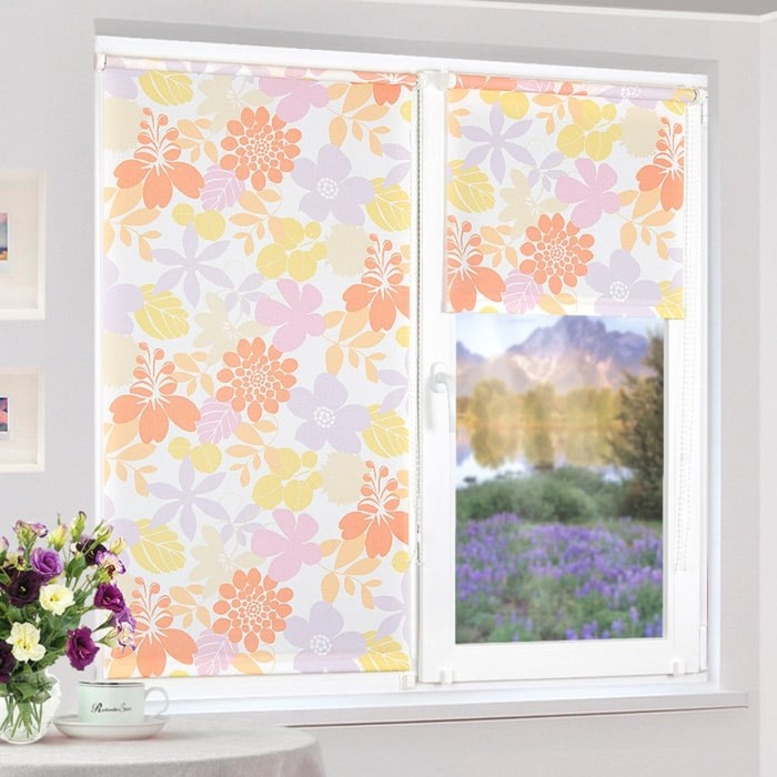 Рулонная штора "Сантайм рисунок Глория Сориса-1", ш. 73 см, в. 170