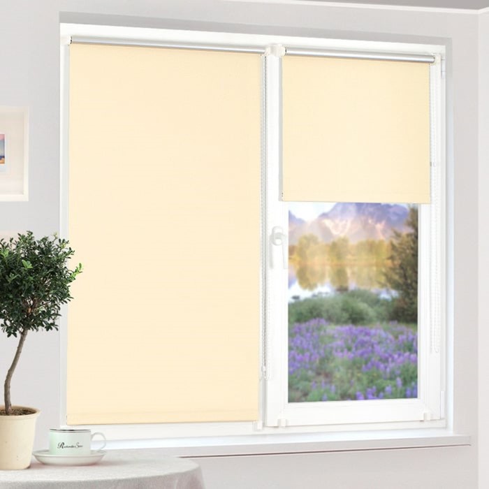 Рулонная штора "Сантайм Термо-Блэкаут Шампань", ш. 57 см, в. 170