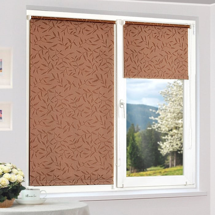 Рулонная штора "Сантайм-жаккард Оливия Какао", ш. 68 см, в. 170
