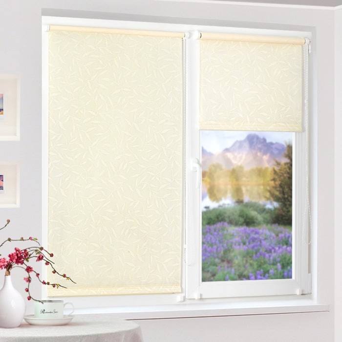 Рулонная штора "Сантайм-жаккард Оливия Крем", ш. 43 см, в. 170