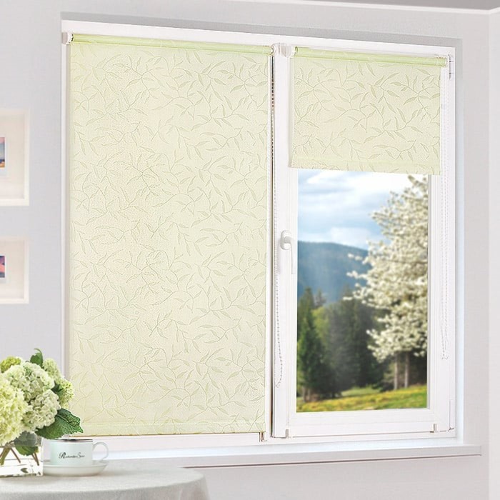 Рулонная штора "Сантайм-жаккард Оливия Светло-Салатовый", ш. 52 см, в. 170
