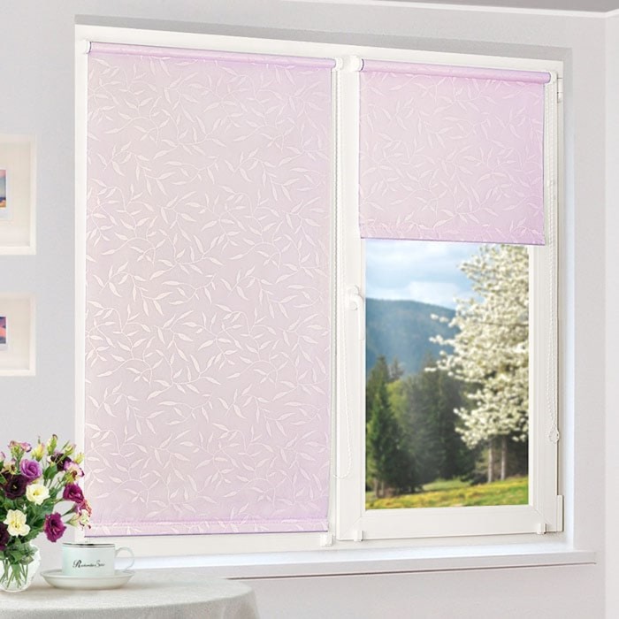 Рулонная штора "Сантайм-жаккард Оливия Сиреневый", ш. 73 см, в. 170