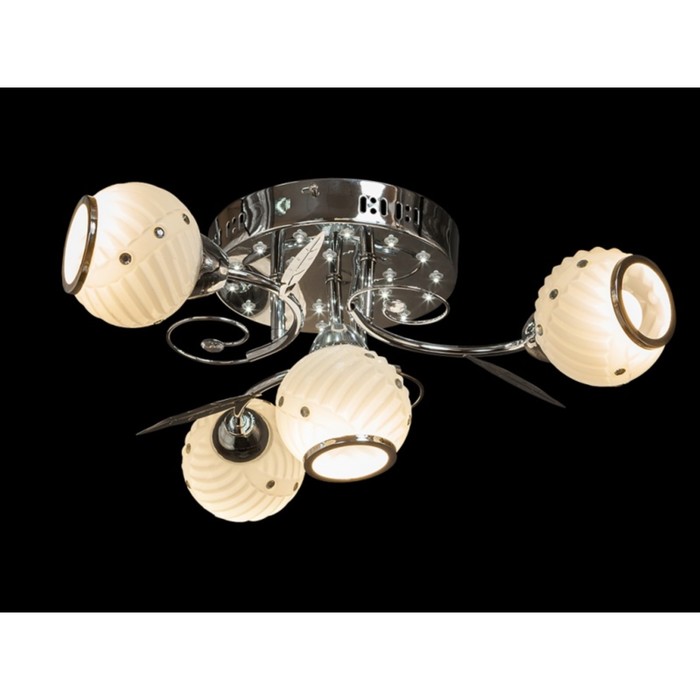 Люстра с ПДУ "Амали" 4x60Вт E27 хром (подсветка голубого света)