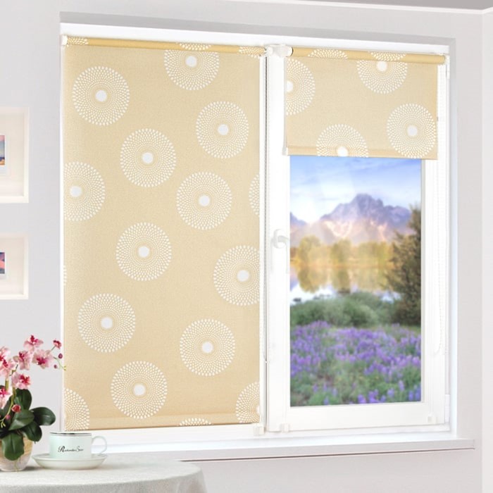 Рулонная штора "Сантайм-рисунок Премиум Золотой фон", ш. 57 см, в. 170