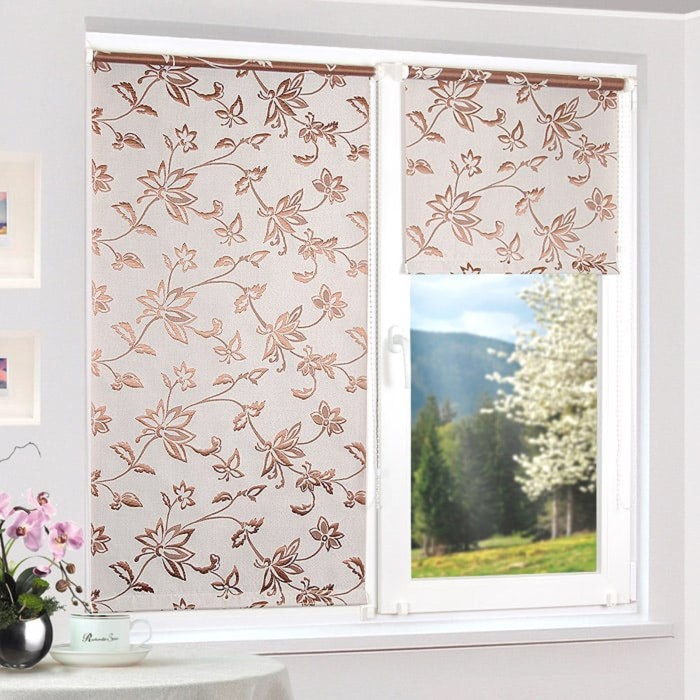 Рулонная штора "Сантайм-рисунок Премиум Лилия", ш. 52 см, в. 170