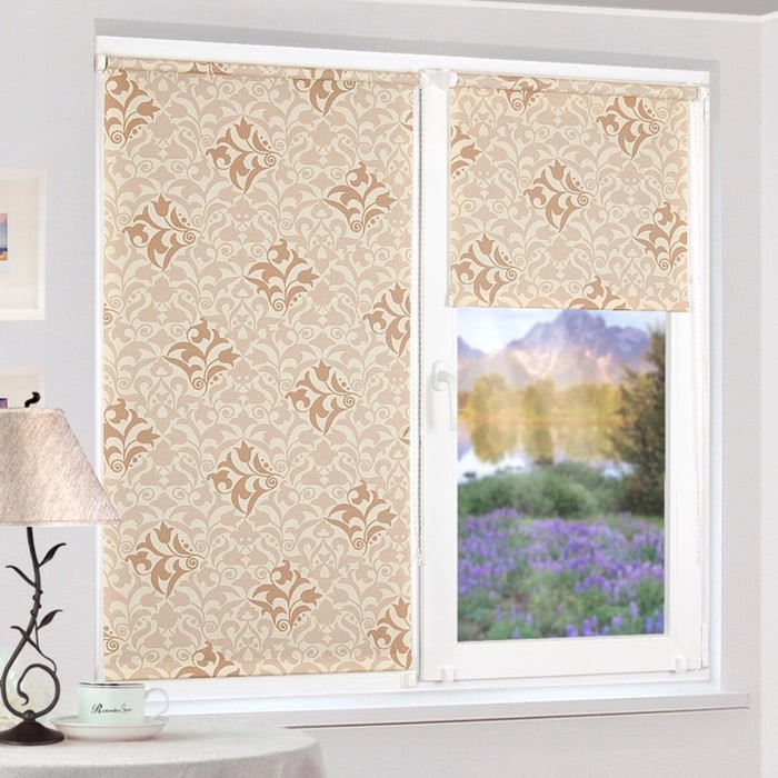 Рулонная штора "Сантайм-рисунок Футура Кофе", ш. 57 см, в. 170