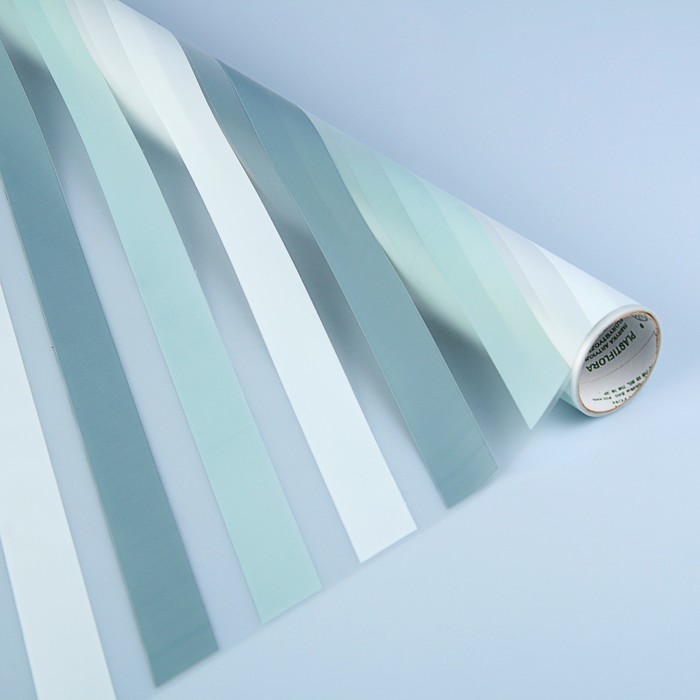 Плёнка для цветов "Атласная", бело-серая, 0,5 х 9 м